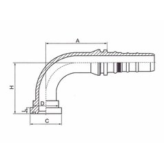Hydr.konc. SFS 4SH Interlock DN20 / 3/4" 90°